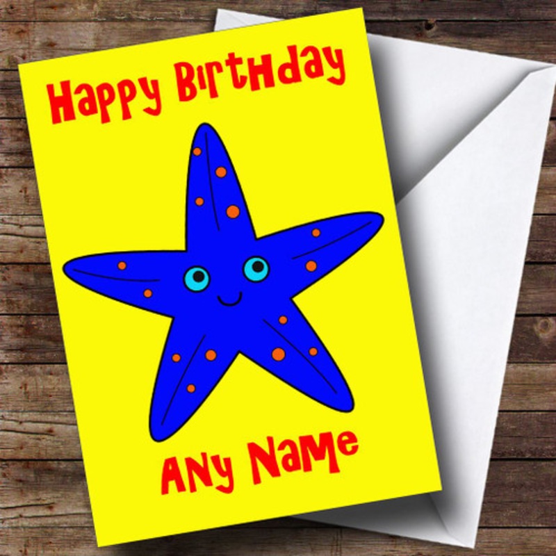Blue Starfish Personalised Birthday Card – The Card Zoo