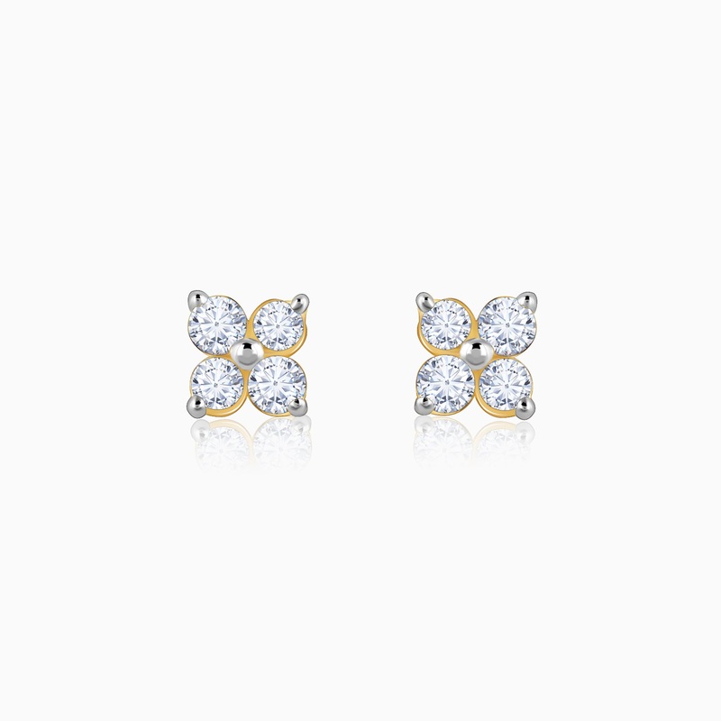 Gold Adorable Floret Diamond Studs