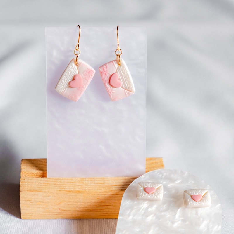 Sweetheart Letters Handmade Polymer Clay Earring | (Nationwide Delivery)