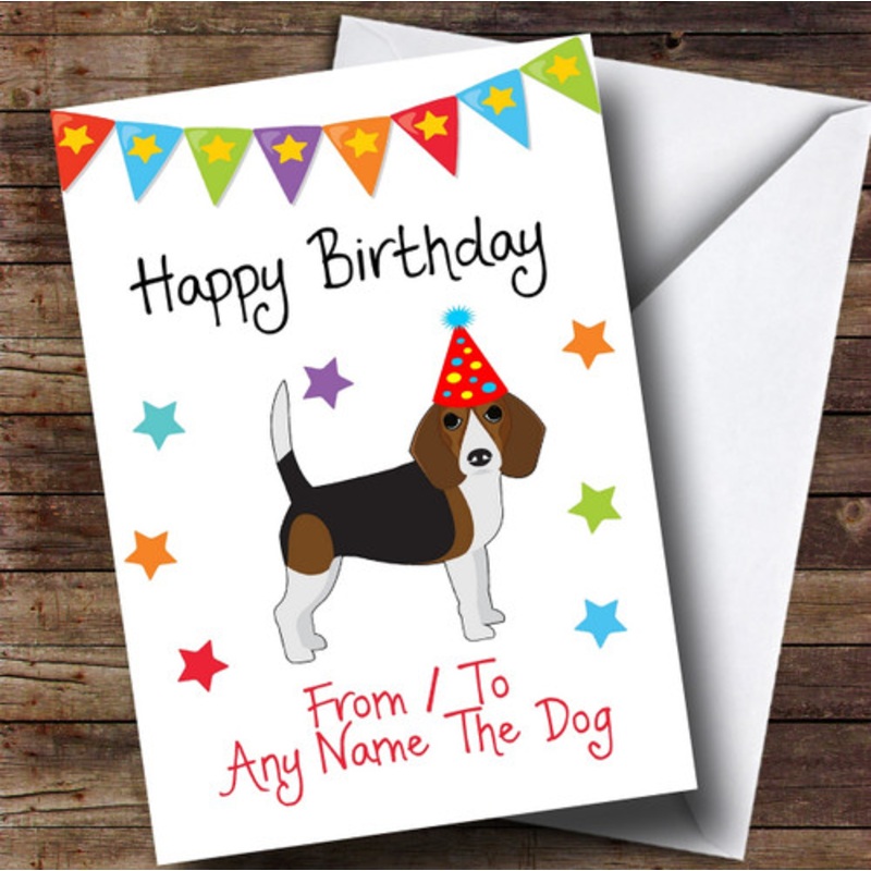 To From Pet Dog Beagle Personalised Birthday Card – The Card Zoo