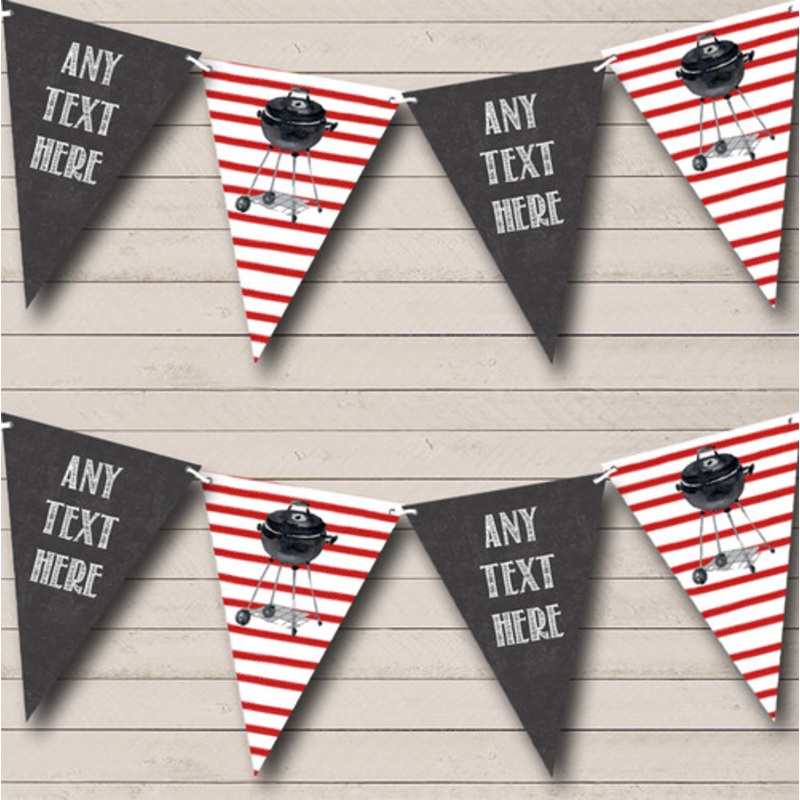 BBQ Grill Cookout Stripes Personalised Birthday Party Bunting – The Card Zoo