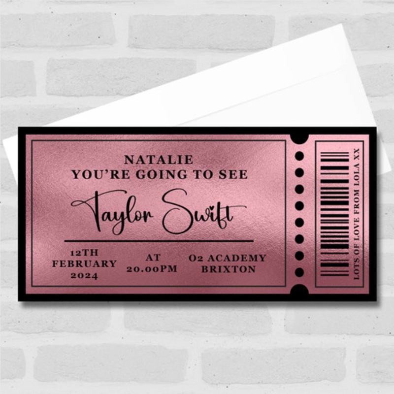 Concert Show Or Event Going To Personalised Surprise Ticket Gift Voucher – The Card Zoo