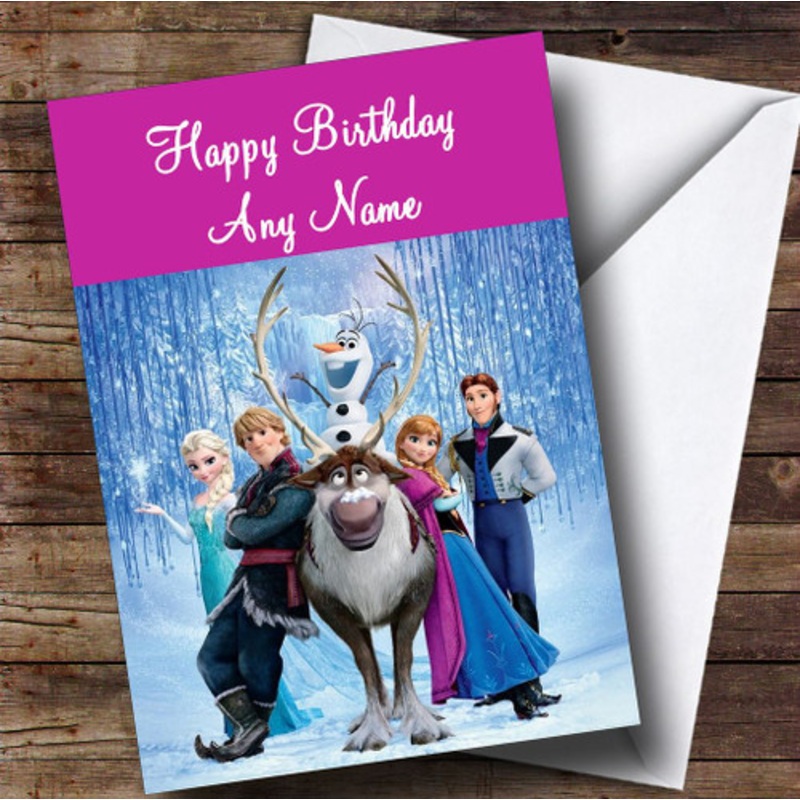 Frozen Pink Personalised Children’s Birthday Card – The Card Zoo