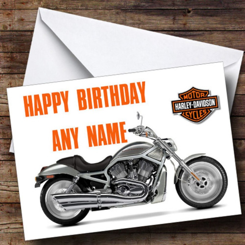 Harley Davidson Bike Personalised Birthday Card – The Card Zoo