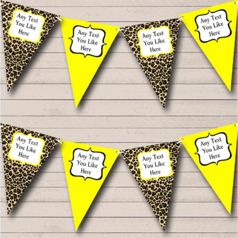 Leopard Print And Yellow Personalised Birthday Party Bunting – The Card Zoo