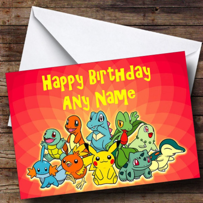 Red Pokemon Personalised Birthday Card – The Card Zoo