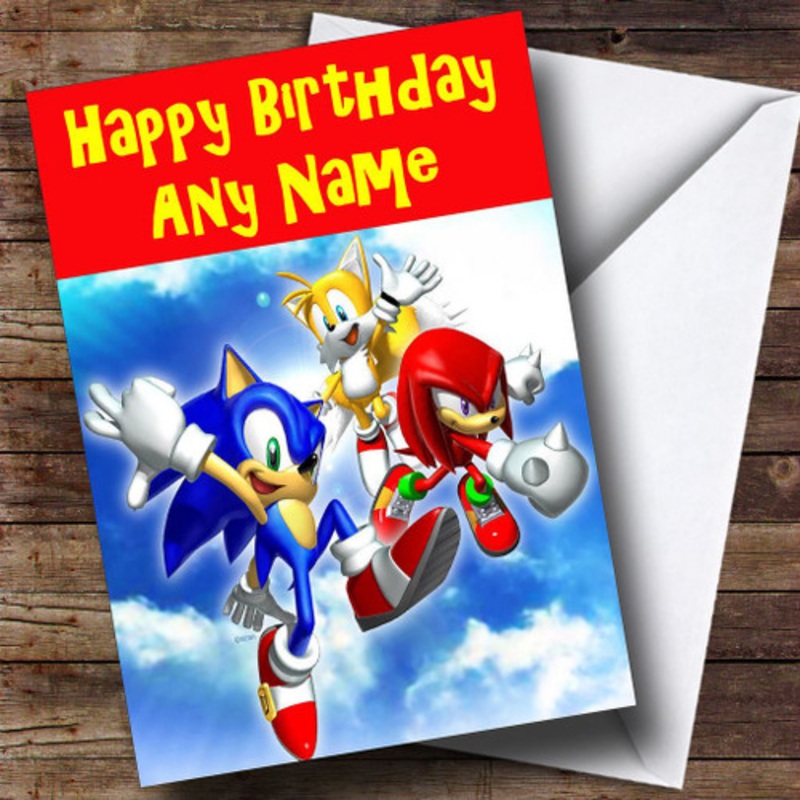Sonic The Hedgehog Character Kids Personalised Birthday Card – The Card Zoo