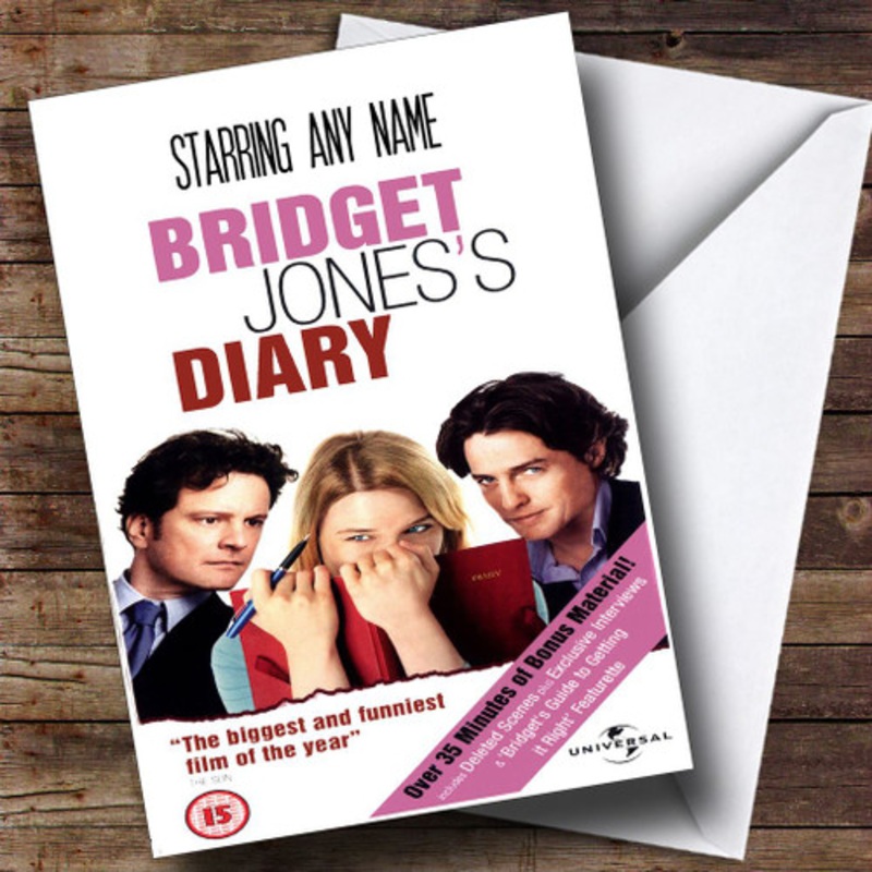 Spoof Bridget Jones Movie Film Poster Personalised Birthday Card – The Card Zoo