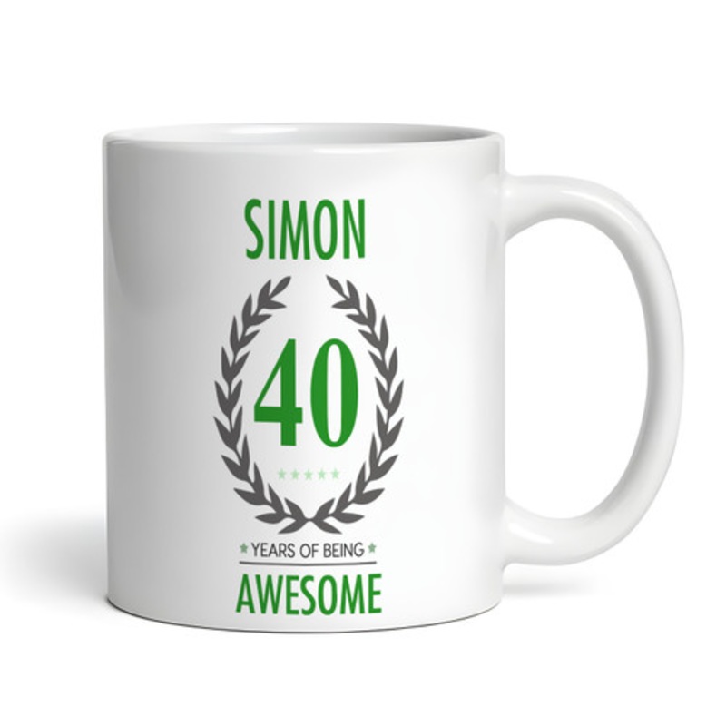 40th Birthday Gift For Man Green Male Mens 40 Birthday Present Personalised Mug – The Card Zoo