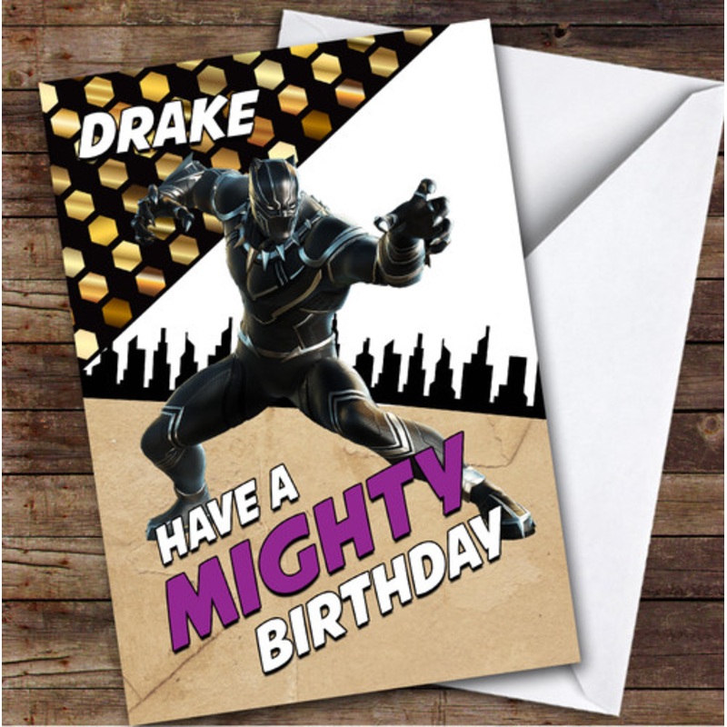 Black Panther Film Character Mighty Kids Personalised Children’s Birthday Card – The Card Zoo