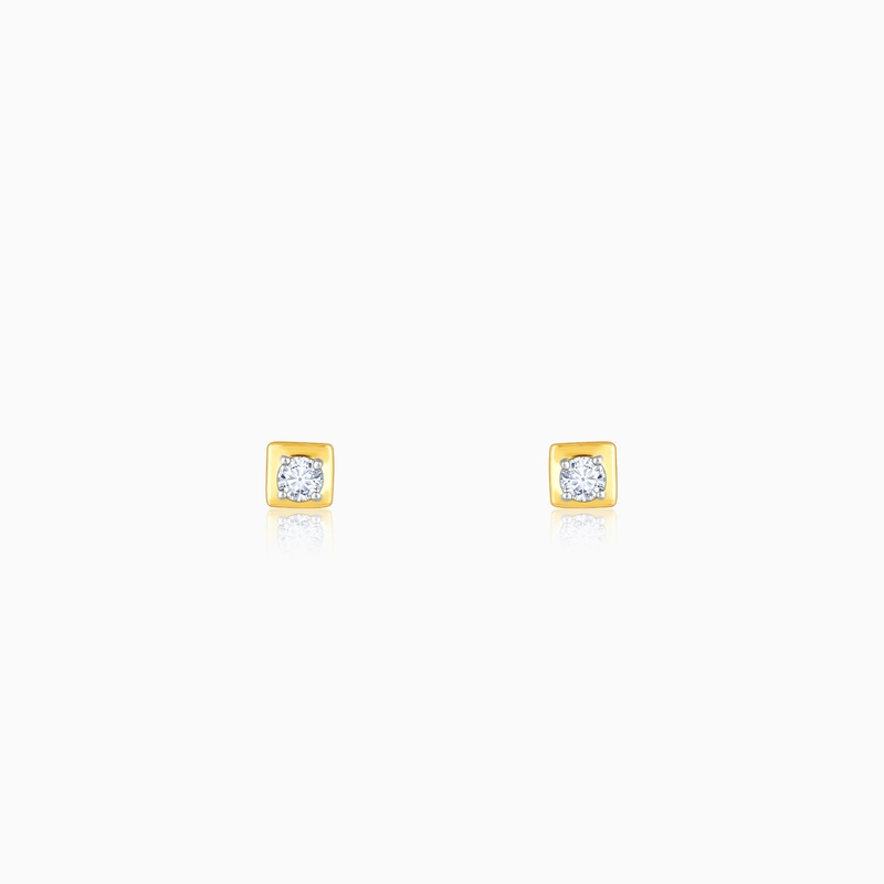 Gold Fair and Square Lab Grown Diamond Studs