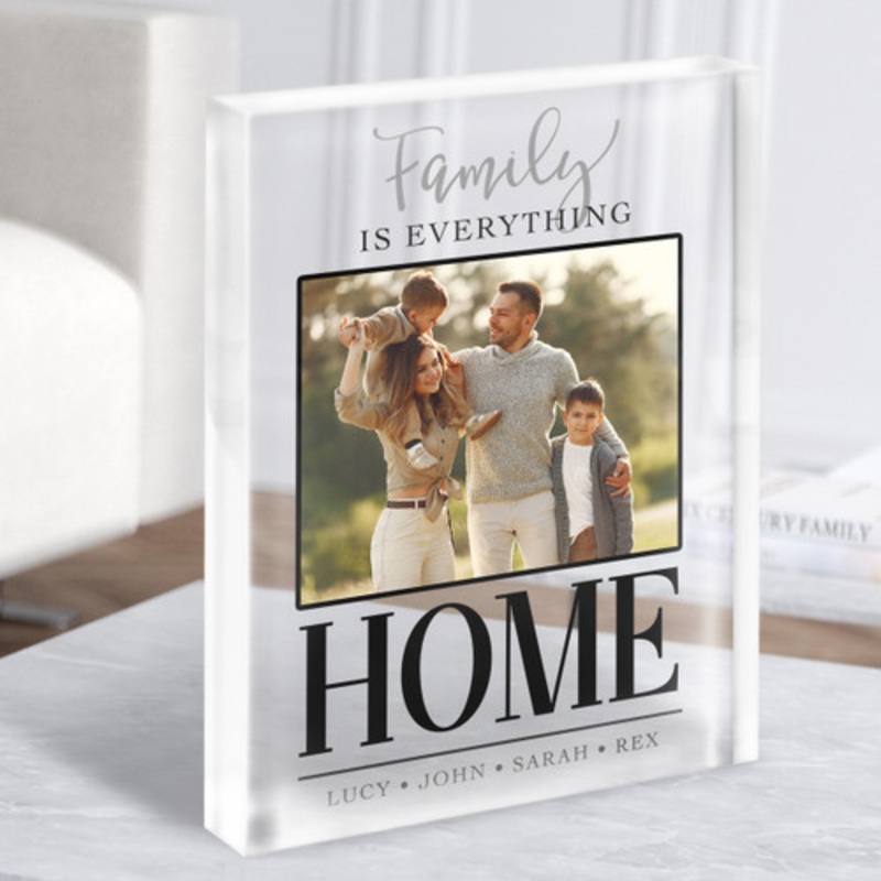 Grey Family is Everything Special Names Home Photo Gift Acrylic Block – The Card Zoo