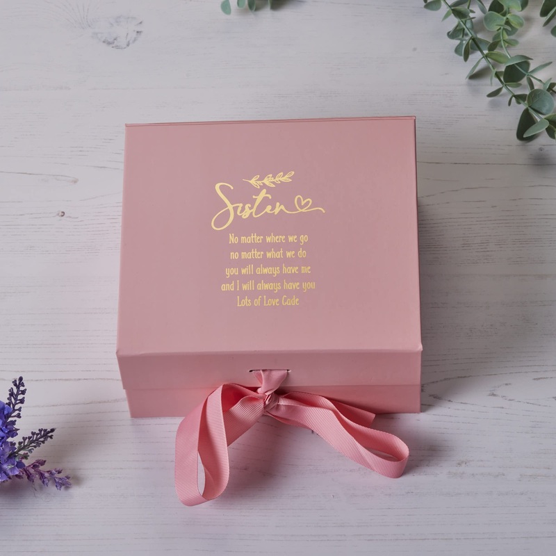 Personalised Sister Pink Gift Box With Sentiment