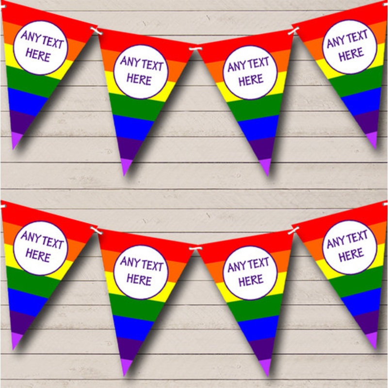 Rainbow Stripes Bright Gay Pride Personalised Birthday Party Bunting – The Card Zoo