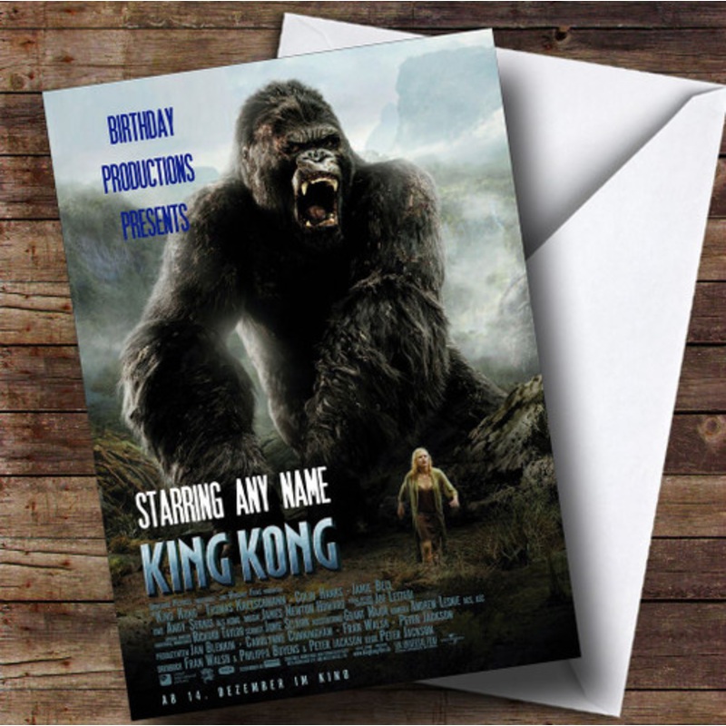 Spoof King Kong Film Poster Funny Personalised Birthday Card – The Card Zoo