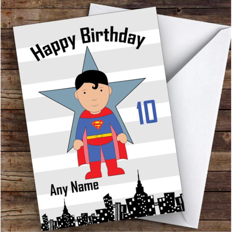 Superhero Any Age Superman Children’s Kids Personalised Birthday Card – The Card Zoo