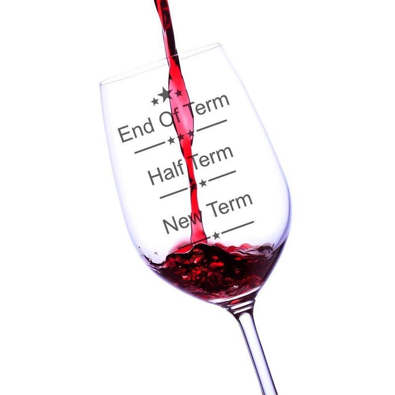 Teachers Gift End of Term Teacher’s Wine Glass Red/White Gift Boxed