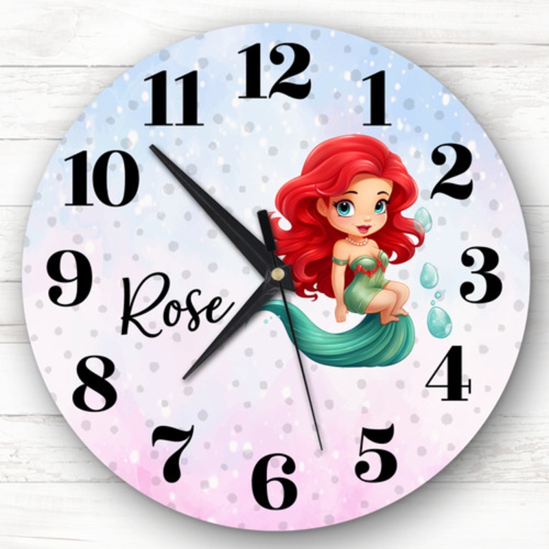 Disney Princess Ariel Girls Room Custom Gift Personalised Clock – The Card Zoo