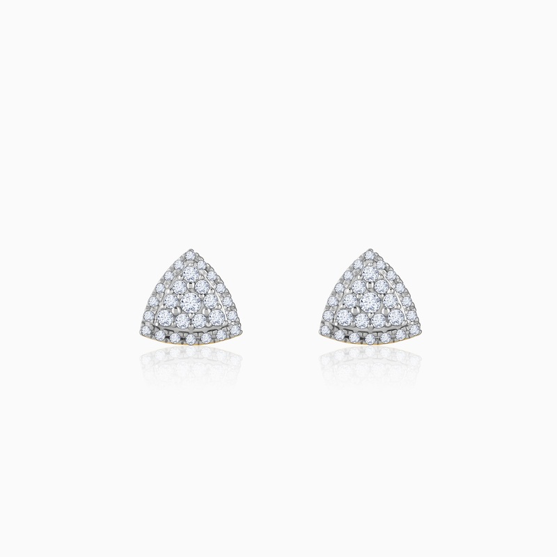 Gold Glitter Punch Diamond Earrings