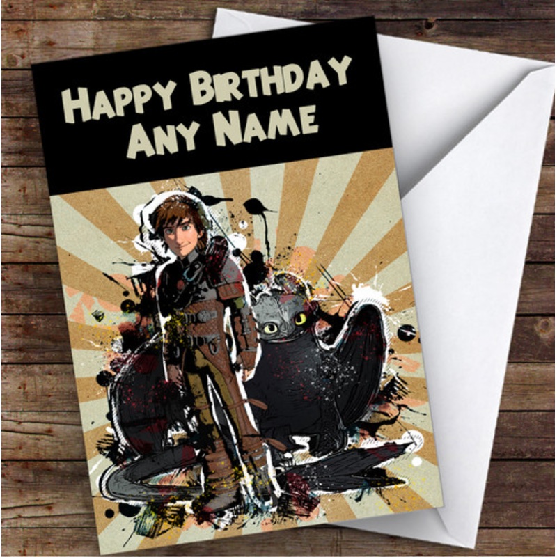 How To Train Your Dragon Vintage Children’s Kids Personalised Birthday Card – The Card Zoo