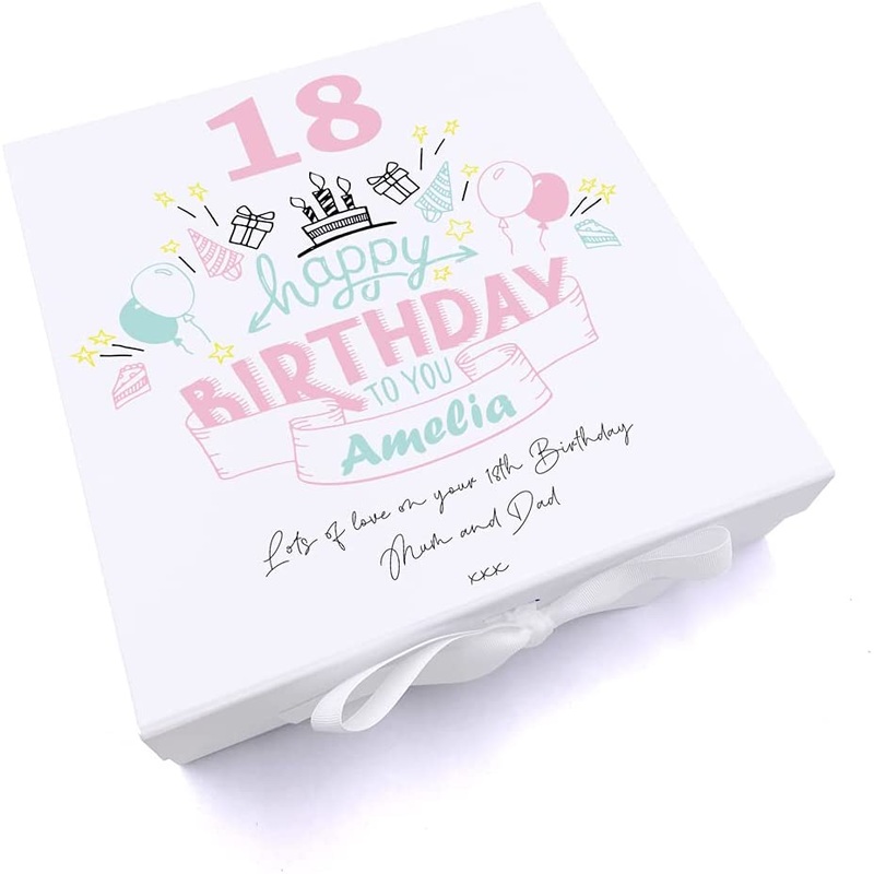 Personalised Any Age Happy Birthday Gift For Her Keepsake Memory Box 18th, 21st, 30th, 40th, 50th
