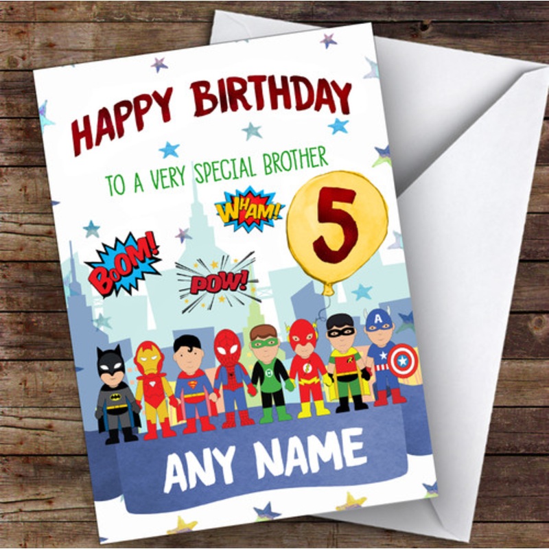Personalised Boys Birthday Card Superhero 1st 2nd 3rd 4th 5th 6th Brother – The Card Zoo