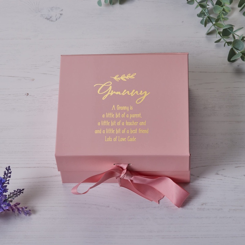 Personalised Granny Pink Gift Box With Sentiment