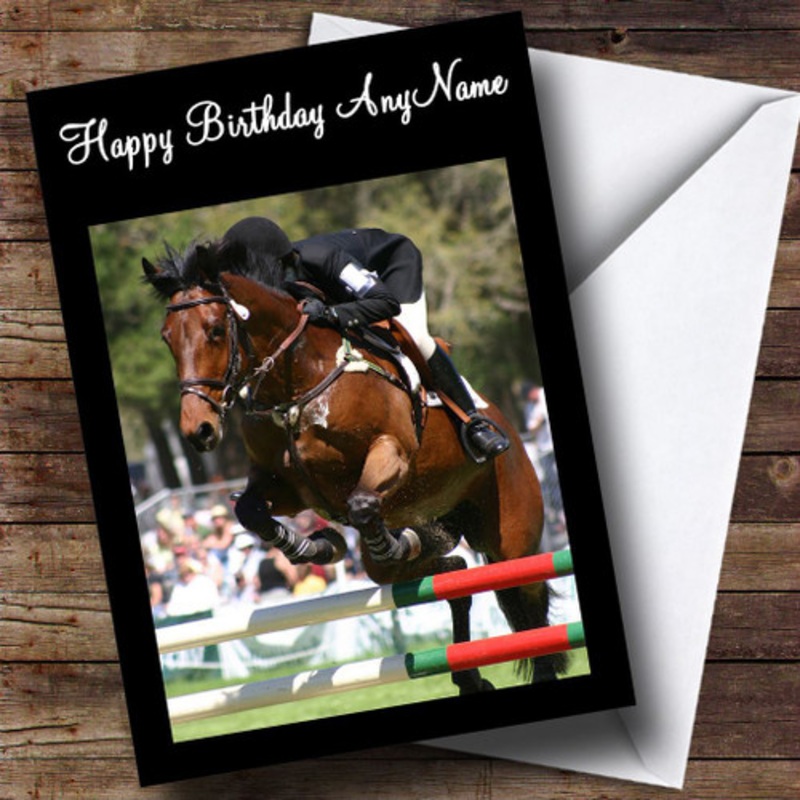Show Jumping Horse Personalised Birthday Card – The Card Zoo