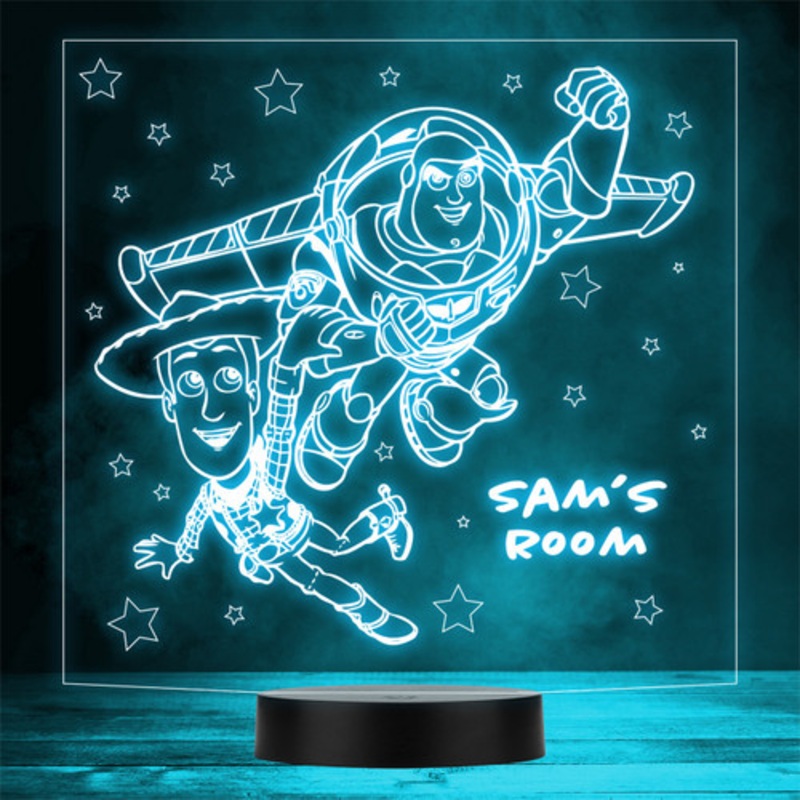 Toy Story Flying Buzz Lightyear And Sheriff Woody Custom Gift Colour Night Light – The Card Zoo