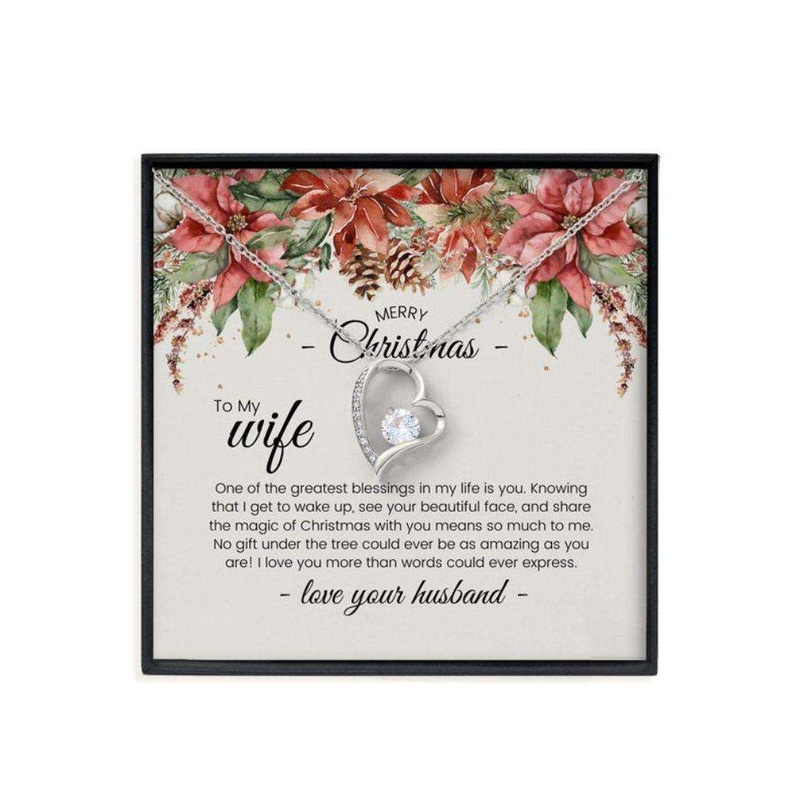 Wife Necklace,To My Wife Necklace For Christmas, Heart Necklace Gift For Wife, Husband To Wife Necklace