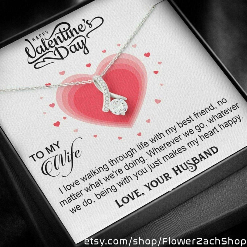 Wife Necklace, To My Wife Necklace, Happy ValentineS Day Necklace Gifts From Husband Gift For Wife