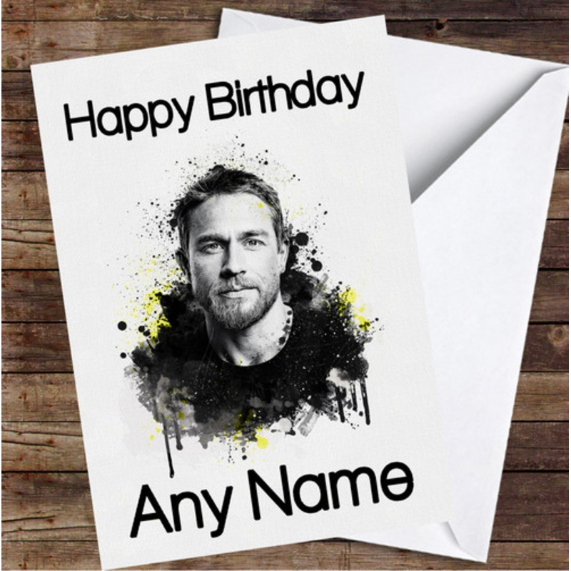 Charlie Hunnam Black Splat Drip Personalised Birthday Card – The Card Zoo