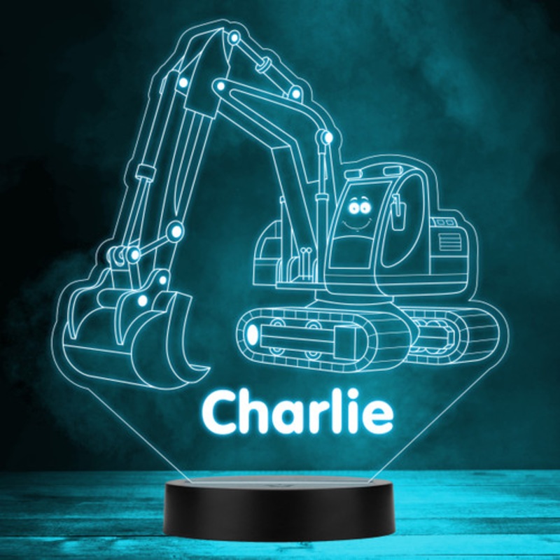 Cute Digger Show Kids Tv Show Personalised Gift Colour Changing Night Light – The Card Zoo