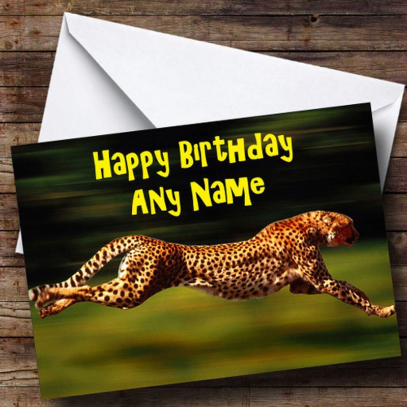 Fast Speedy Cheetah Personalised Birthday Card – The Card Zoo