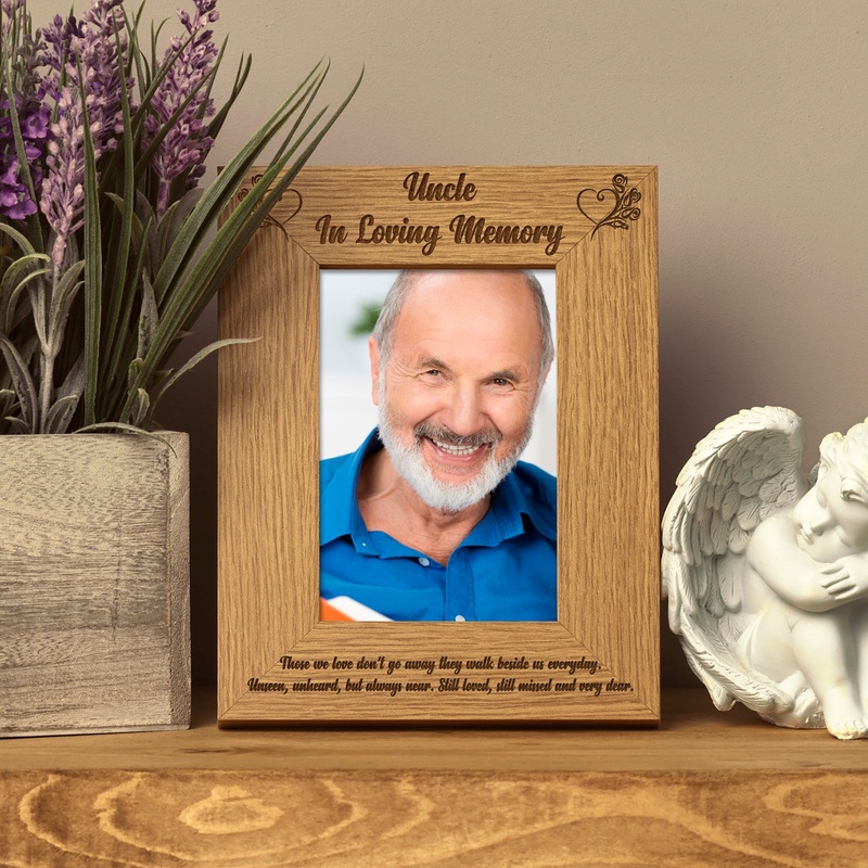 Uncle In Loving Memory Remembrance Portrait Wooden Photo Frame Gift