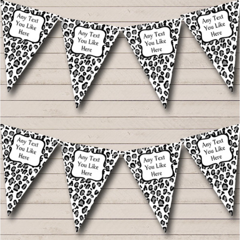 Black and White Leopard Print Personalised Birthday Party Bunting – The Card Zoo