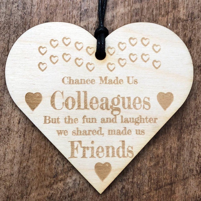 Colleagues To Friends Hanging Heart Plaque Gift