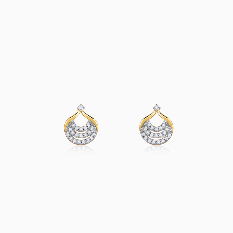 Gold Moonbeam Diamond Earrings