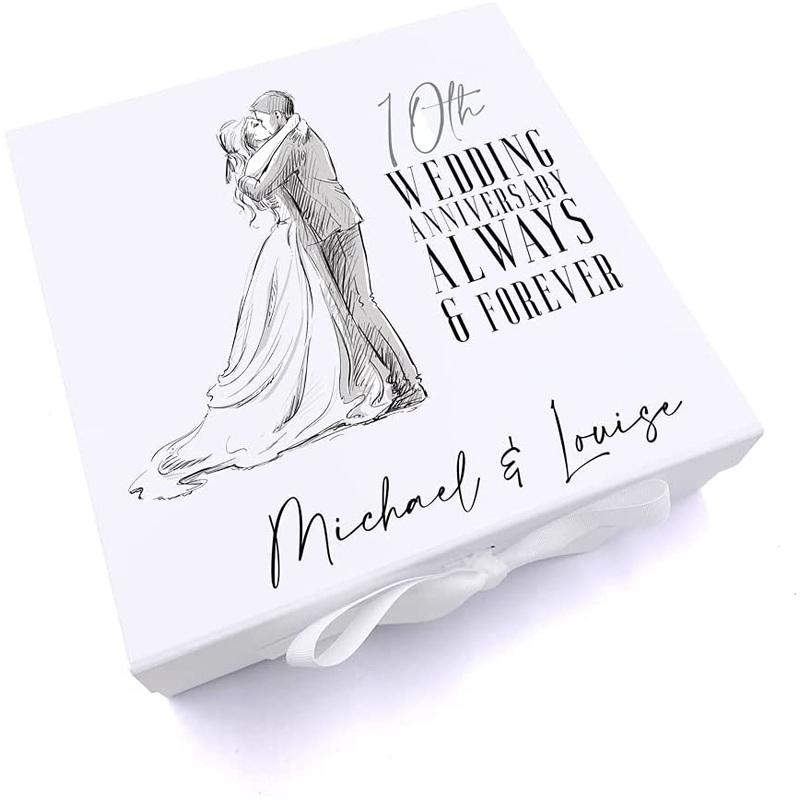 Personalised 10th Anniversary Gift Keepsake Memory Box