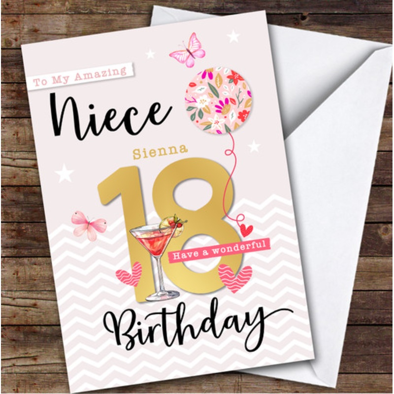 Personalised Niece 18th Birthday Card Balloon Hearts – The Card Zoo