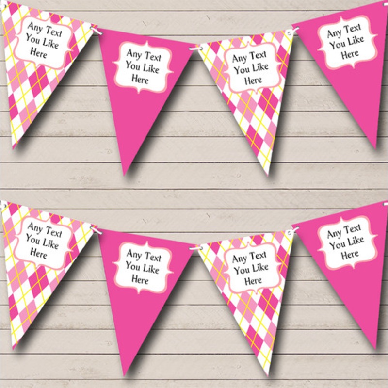 Pink And Diamonds Personalised Birthday Party Bunting – The Card Zoo
