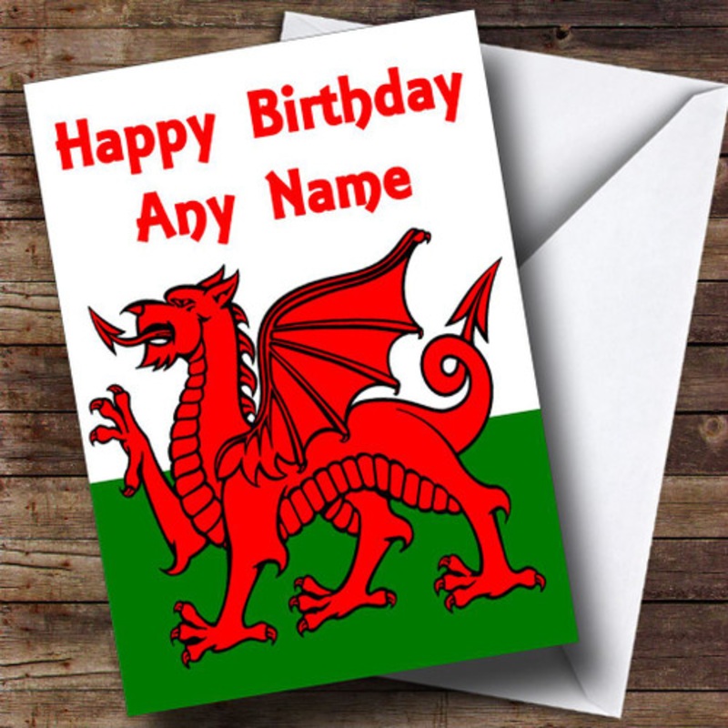 Welsh Flag Wales Personalised Birthday Card – The Card Zoo