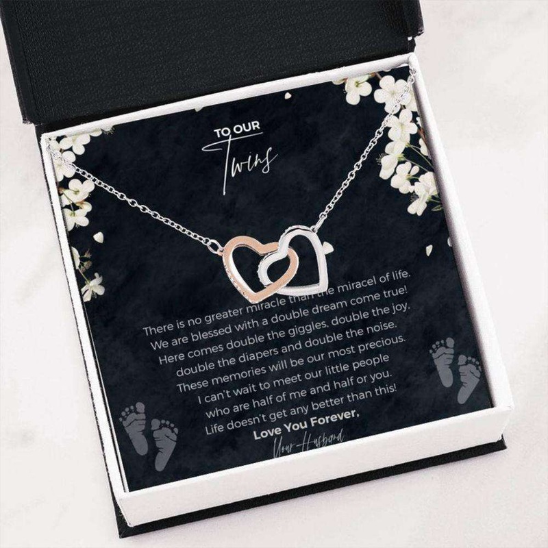 Wife Necklace, To Our Twins, From Your Husband  To My Twins Gift  To My Twins Necklace Gift