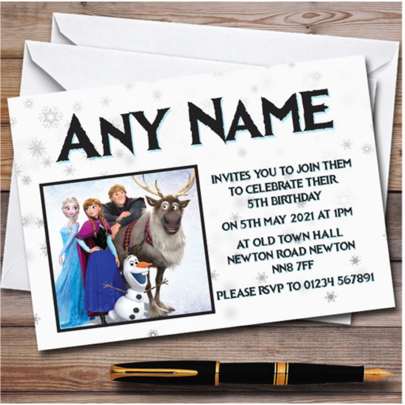 Disney Frozen Dark Purple Personalised Children’s Birthday Party Invitations – The Card Zoo