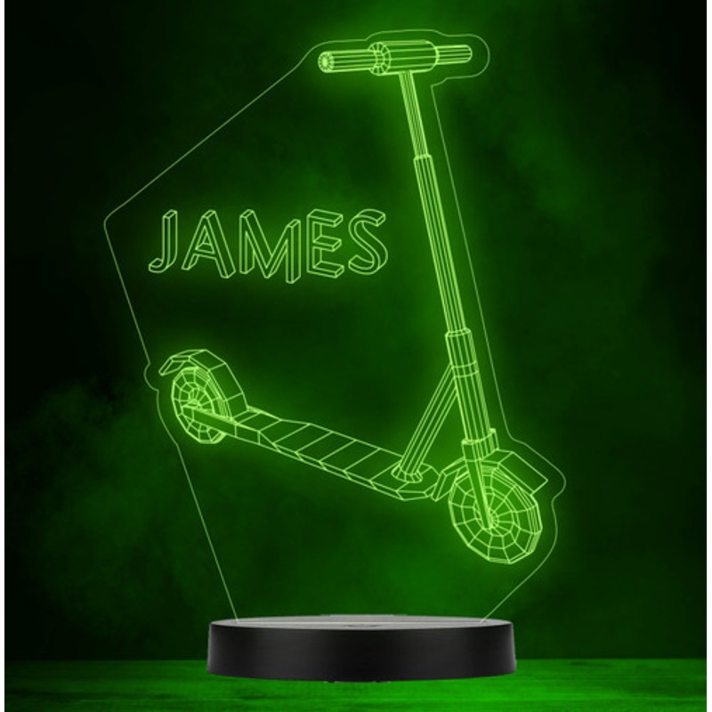 Kids Scooter Name Personalised Gift Colour Changing Led Lamp Night Light – The Card Zoo