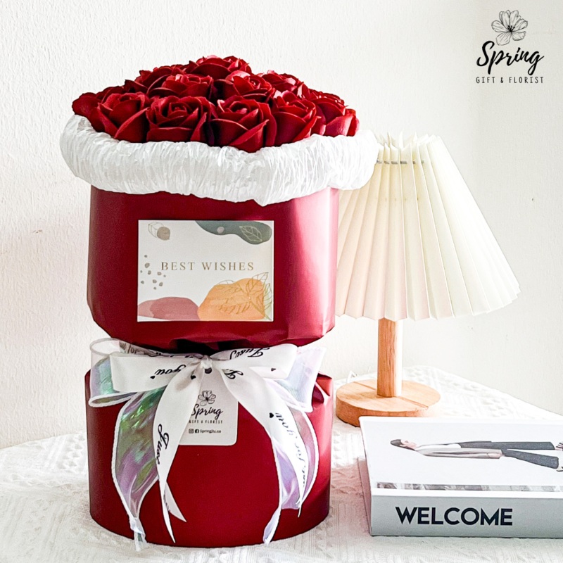 Red Rose Artificial Soap Flower Bouquet (Klang Valley Delivery Only)