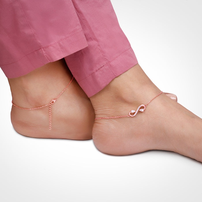 Rose Gold Elegant Infinity Anklet