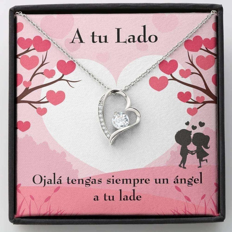 Friend Necklace, A Tu Lado Love Heart Pendant Necklace Gift Necklace