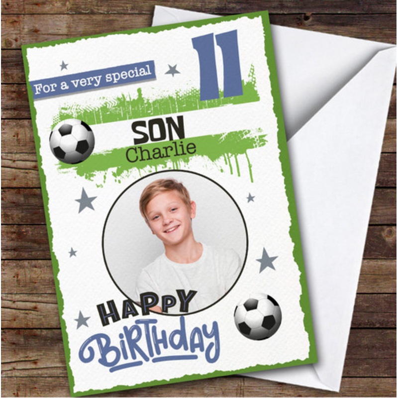 Son 11th Football Photo Boys Custom Personalised Birthday Card – The Card Zoo