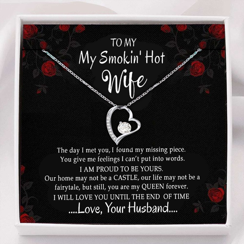 Wife Necklace, Necklace For Wife  To My Smokin Hot Wife My Missing Piece Gift From Husband